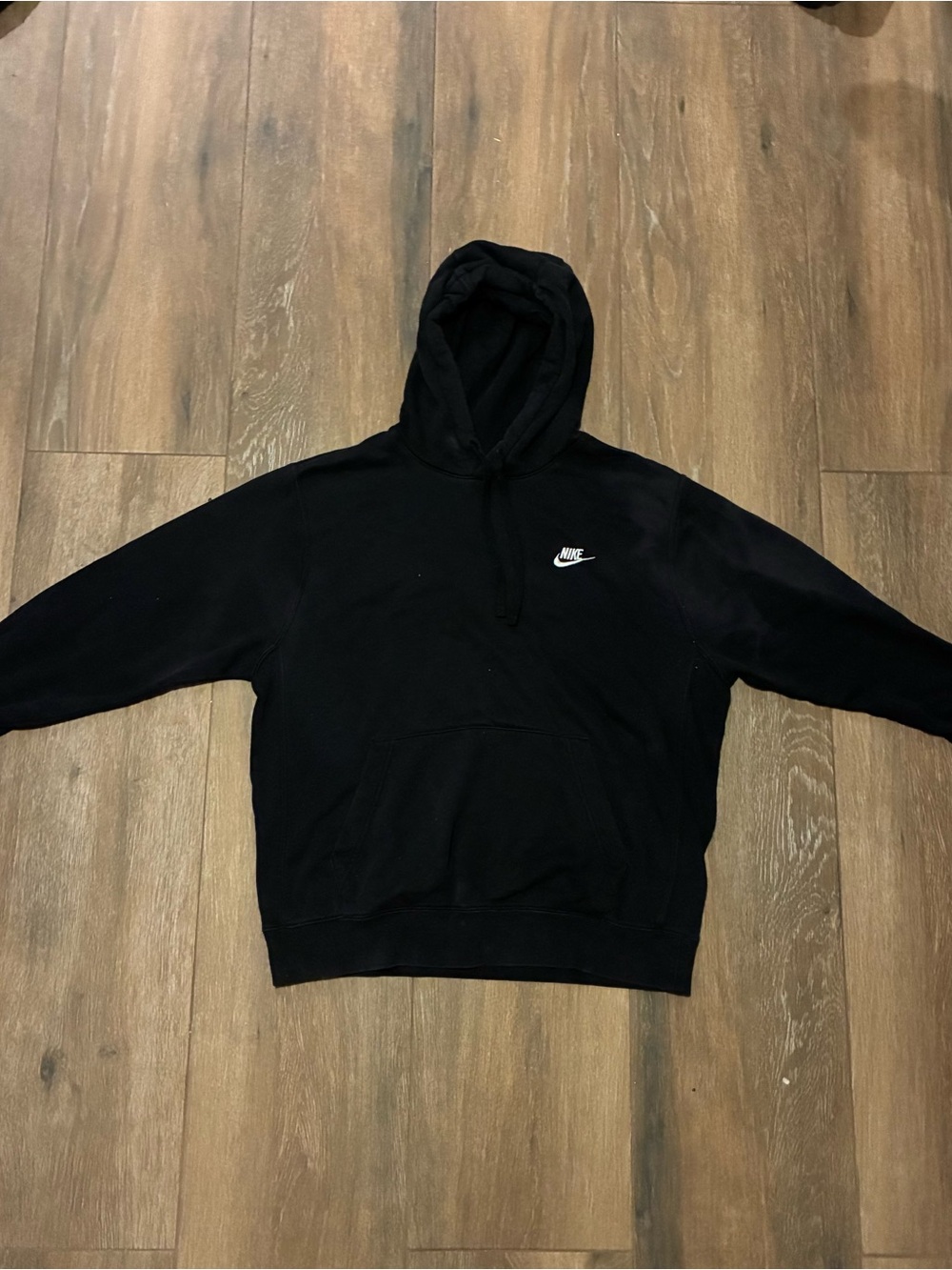 Nike Black Pullover Hoodie with White Swoosh
